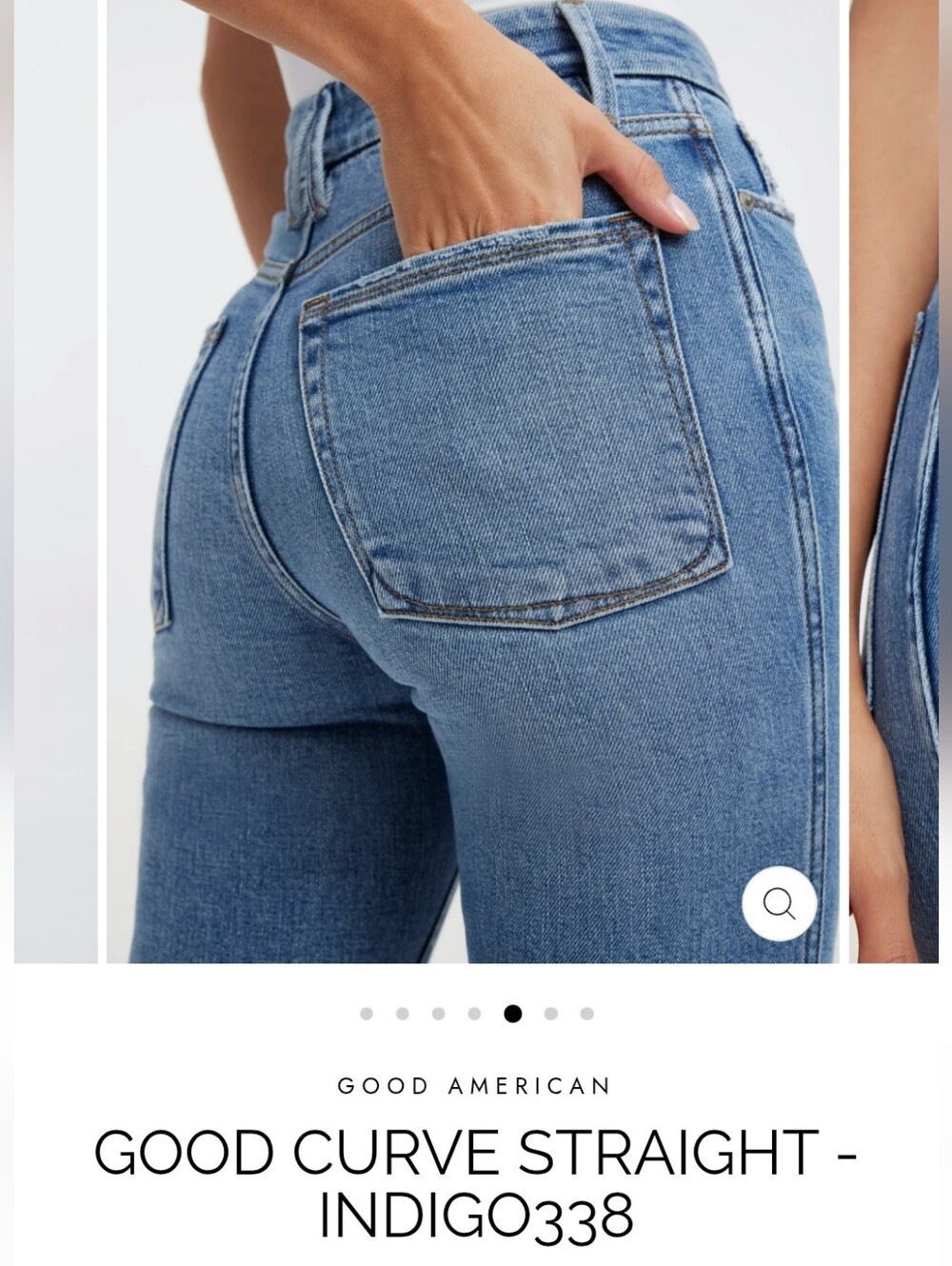 Good American Good Curve Straight Jeans - Indigo Blue